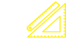 Icon of a ruler and set square stacked with yellow color to illustrate customization options